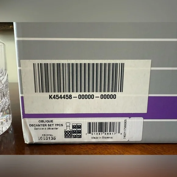 NIB Marquis by Waterford Oblique 7-piece Decanter and Tumbler Set - Picture 6 of 6